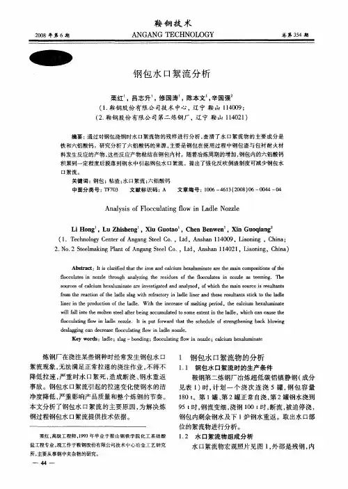 钢包水口絮流分析