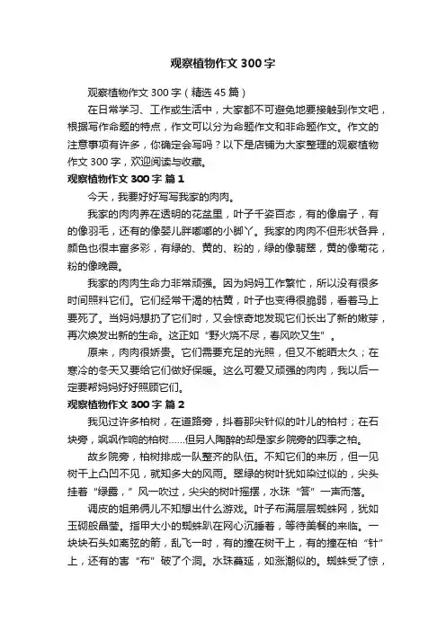 观察植物作文300字
