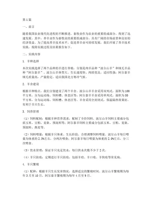 养羊技术实践报告(2篇)