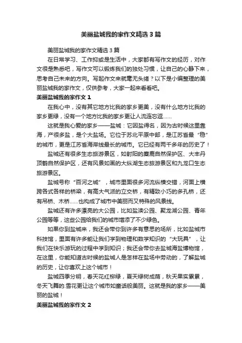 美丽盐城我的家作文精选3篇