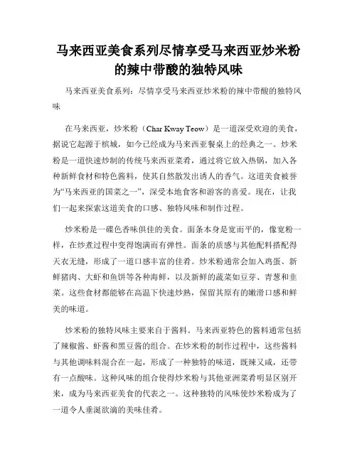 马来西亚美食系列尽情享受马来西亚炒米粉的辣中带酸的独特风味