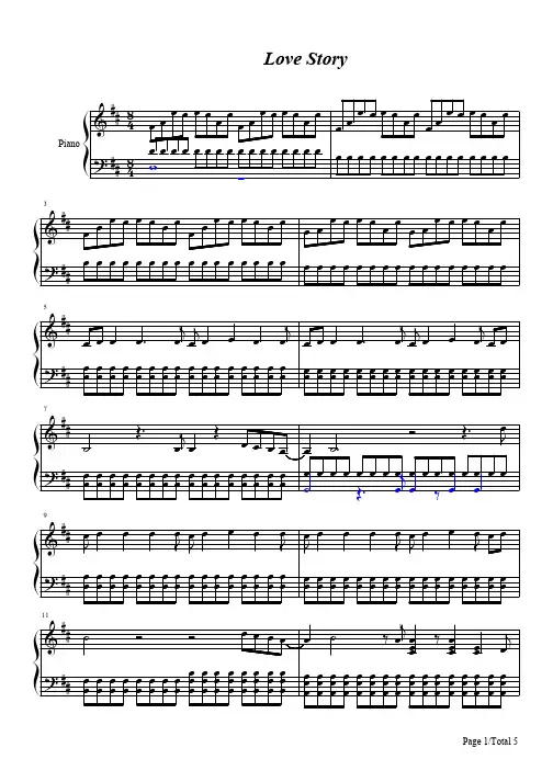 Love-Story-爱的故事-Taylor-Swift 五线谱 钢琴谱