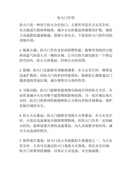 防火门作用