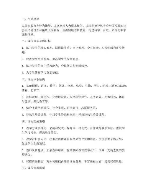 中学课程体系建构方案模板