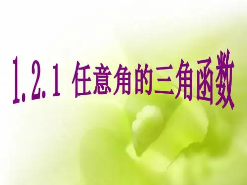 人教A版数学必修四1.2.1 任意角的三角函数 课件 (共35张PPT)
