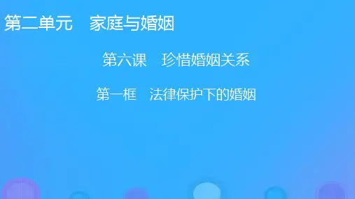 新教材高中政治第6课珍惜婚姻关系第1框法律保护下的婚姻课件部编版选择性必修2