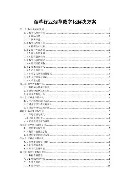 烟草行业烟草数字化解决方案