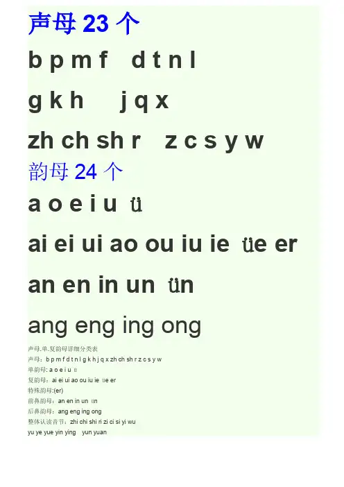 初学汉语拼音大全