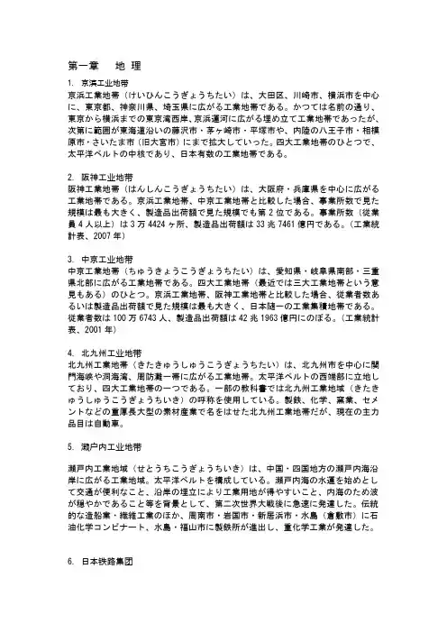 日本国概况_名词解释_日语版_最新补充