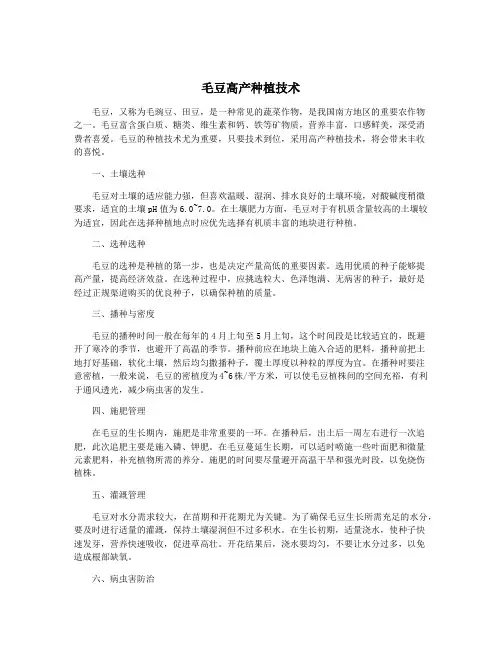 毛豆高产种植技术