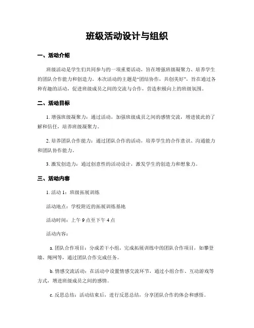 班级活动设计与组织
