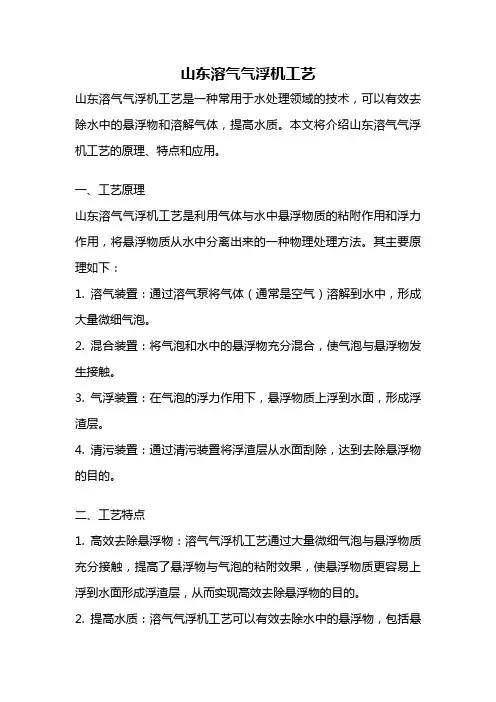 山东溶气气浮机工艺