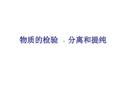 物质的检验 分离提纯