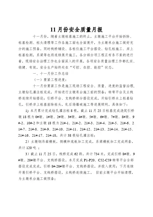11月份安全质量月报