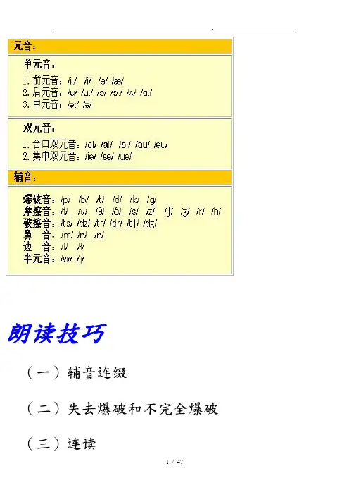 英语朗读技巧