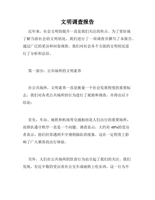 文明调查报告
