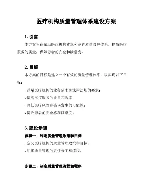 医疗机构质量管理体系建设方案