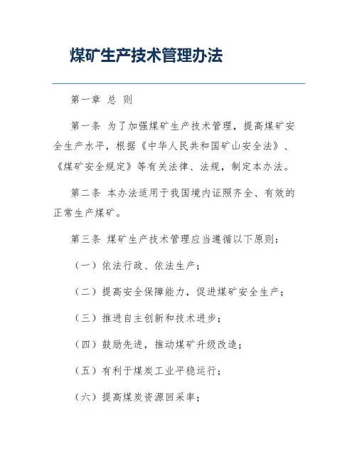煤矿生产技术管理办法