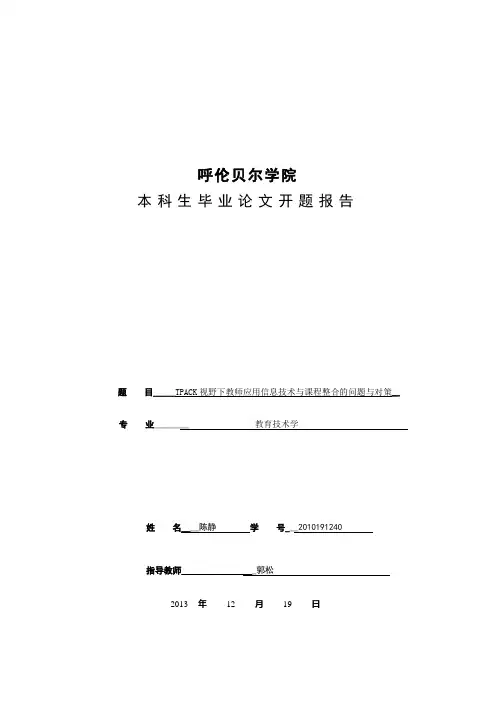 tpack开题报告
