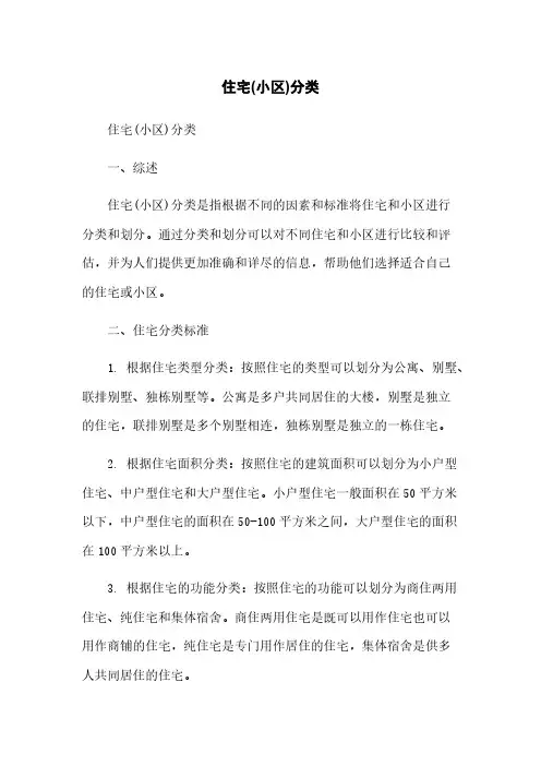 住宅(小区)分类