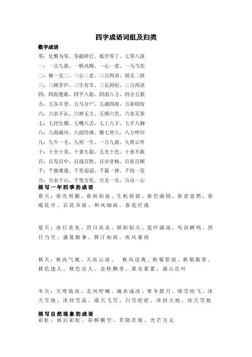 四字成语组词