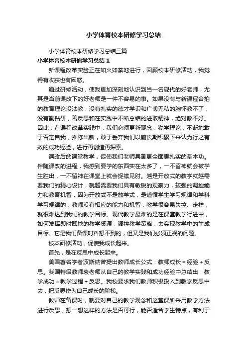 小学体育校本研修学习总结三篇