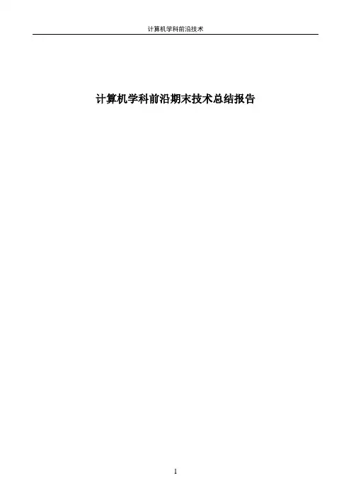 计算机前沿总结报告