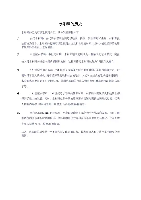 水彩画的历史