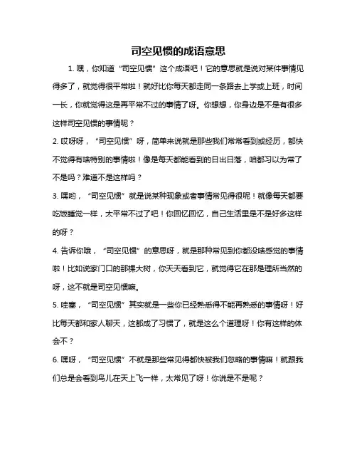 司空见惯的成语意思