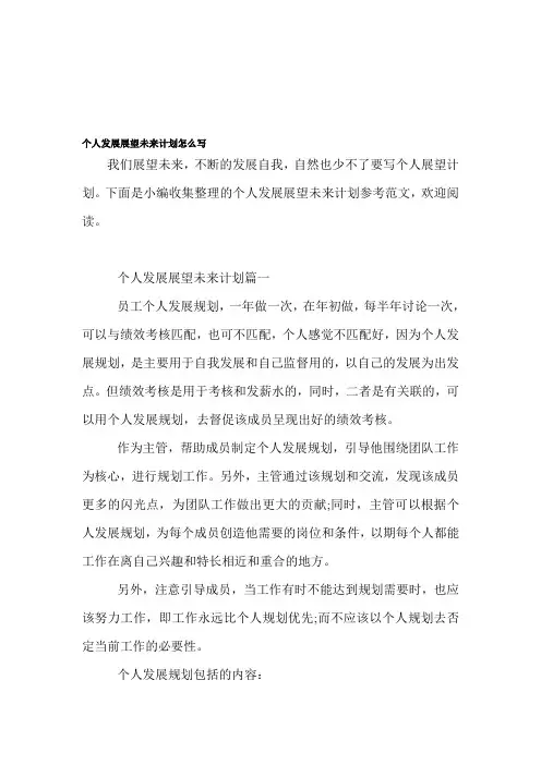个人发展展望未来计划怎么写