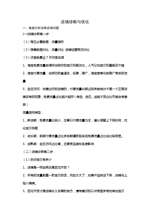 店铺诊断与优化