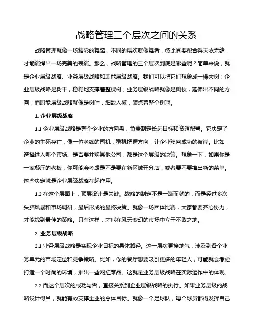 战略管理三个层次之间的关系