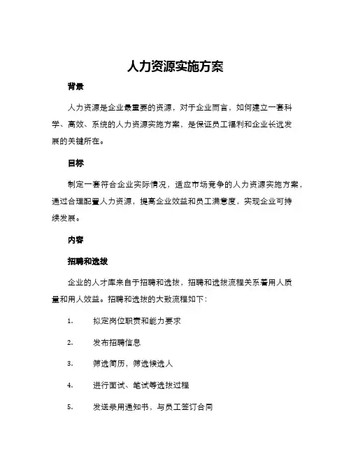 人力资源实施方案