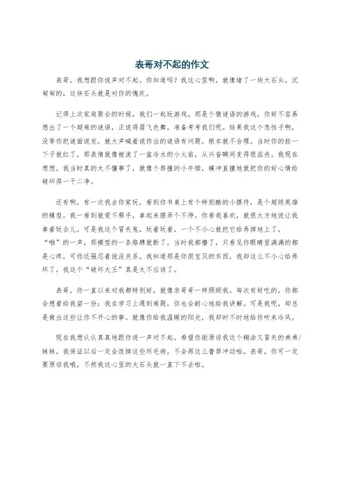 表哥对不起的作文