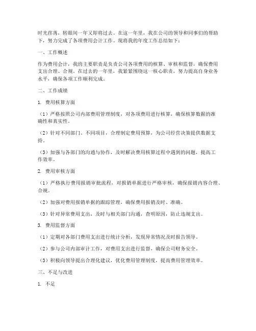 费用会计年度总结范文