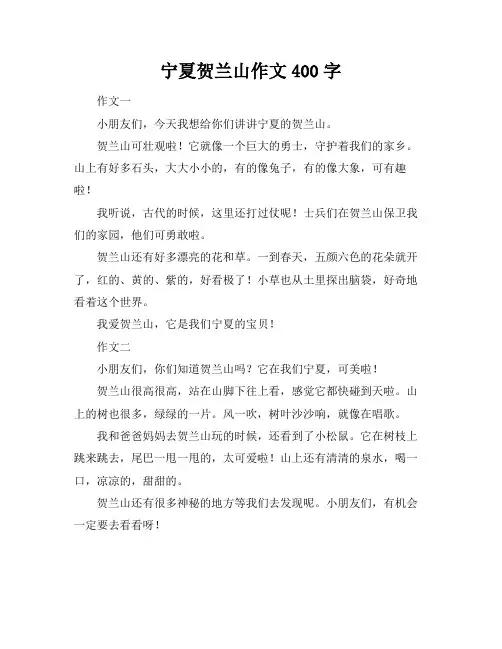 宁夏贺兰山作文400字
