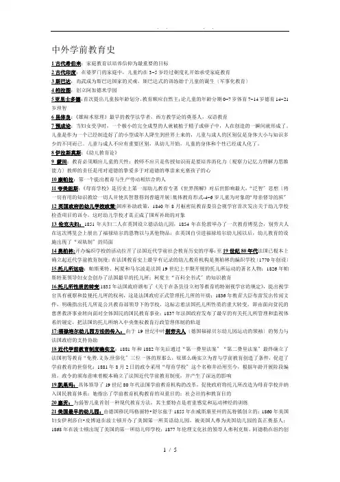 中外学前教育史
