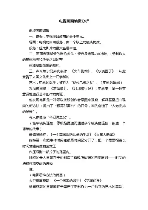 电视画面编辑分析