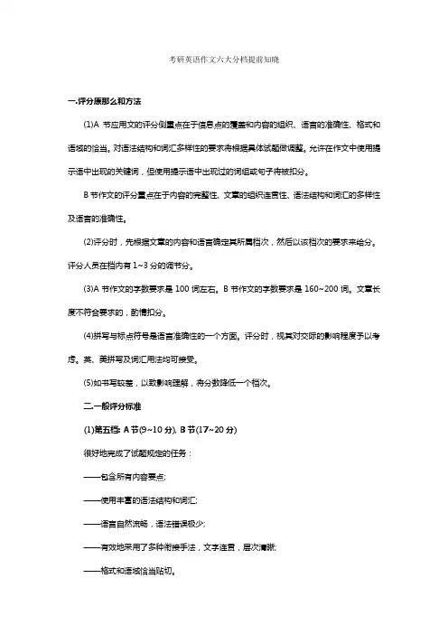 考研英语作文六大分档提前知晓