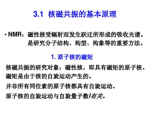 第三章-核磁共振氢谱1-原理-幻灯片