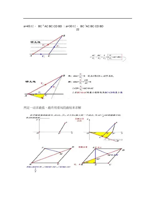 中考数学胡不归与阿氏圆模型讲解及例题