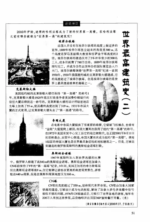 世界最高建筑史(二)