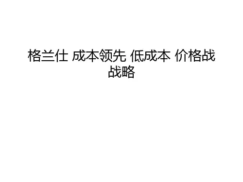 格兰仕 成本领先 低成本 价格战 战略讲课稿