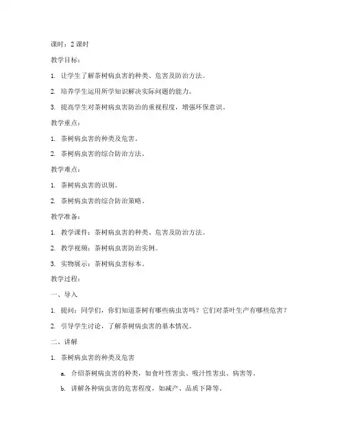 大学茶树病虫害防治教案