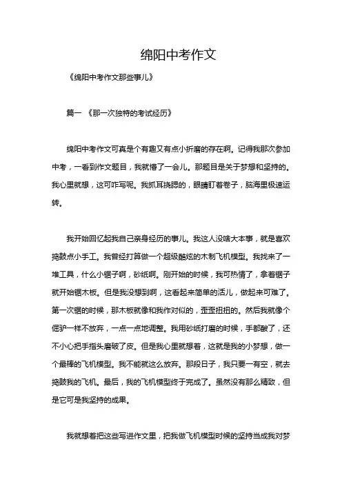 绵阳中考作文