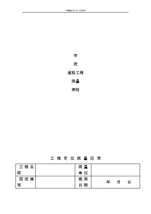 市政道路施工测量表格