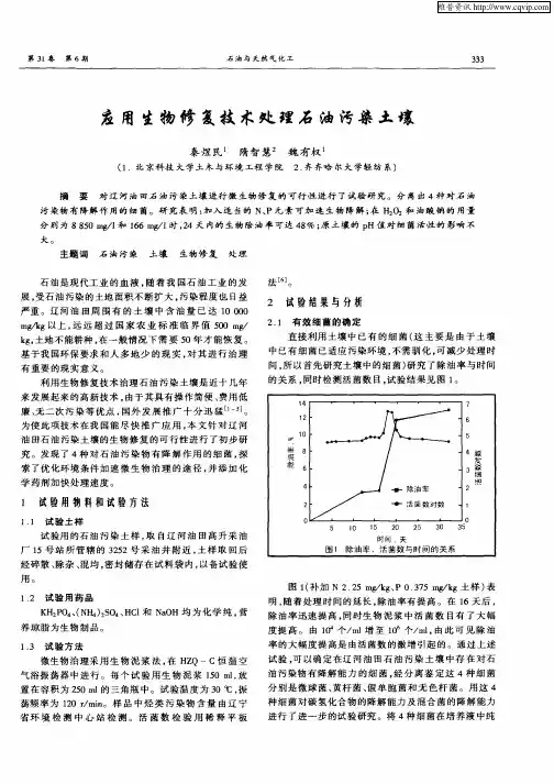 应用生物修复技术处理石油污染土壤