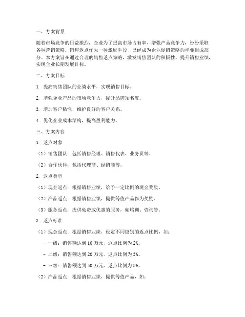 做销售返点方案