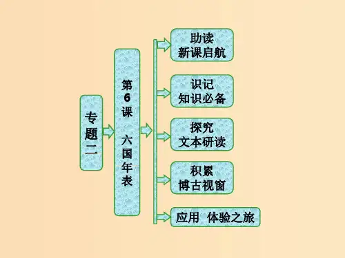高中语文 专题二 第6课 六国年表 苏教版选修《史记》选读