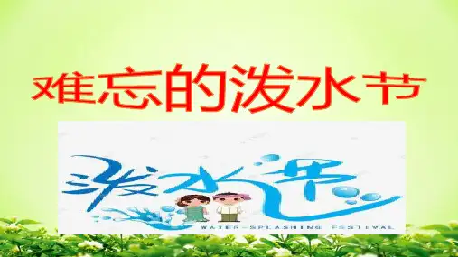 难忘的泼水节ppt课件